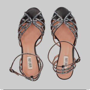 NEW BIBI LOU Ankle Strap Evening Flats 7257M4